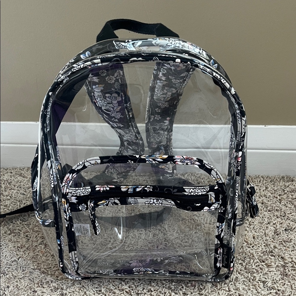 Vera Bradley Clear Floral Backpack small 12 x 10. Great for holding make-up too!